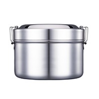 PINKAH NOUVEAU 1300ML 44OZ Boîte alimentaire isotherme à double paroi en acier inoxydable avec large ouverture et sac