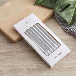 Velas de aniversário, 6 pçs/set altas e finas douradas e prateadas bolo de aniversário para decoração de festa de aniversário - Product Image 2