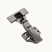ELLECASA Charnière fixe en acier finition titane, à double action, fermeture amortie, hauteur réglable, angle d'ouverture 105°, pour cuisine et salle de bain