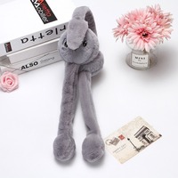Chapeau en peluche en coton PP mignon et nouveau, oreilles de lapin mobiles, protège-oreilles, personnalité de couple étudiant, protège-oreilles en peluche de lapin pour l'hiver froid