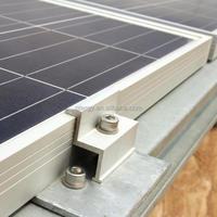 Collier de fixation intermédiaire pour structure solaire en aluminium, support de fixation des panneaux solaires, résistant à la corrosion, charge éolienne 60 m/s