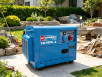 Générateur diesel silencieux portable YuChai YC7GFS-3 6,5 kW/7500 W Max, démarrage électrique, AVR, réservoir de carburant de 25 L, 230 V/400 V