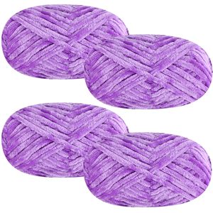 Hilo de terciopelo de 40g y 2mm de grosor, hilo de poliéster esponjoso para tejer a mano, hilo grueso y voluminoso tipo chenilla. - Product Image 6