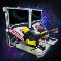 Qianmei M012-2 Double Flamme 3D Arcade Racing Games 2-Player Coin Operated Motorcycle Driving Video Game Machine Metal