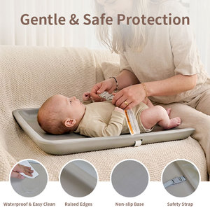Fasciatoio Portatile per <span class=keywords><strong>Neonati</strong></span> in PU Impermeabile, Riutilizzabile e Lavabile, Tappetino da Viaggio con Dimensioni Personalizzabili - Product Image 6