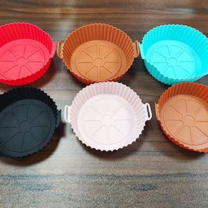 Tapis de cuisson pliable en silicone de qualité alimentaire pour friteuse à air, rond, 110g, résistant à l'huile et à la chaleur, pour micro-ondes et four - Product Image 4