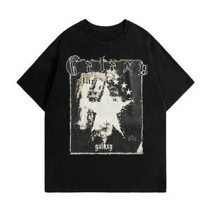 เสื้อยืดคอกลมแนววินเทจสำหรับผู้ชายพิมพ์ลายตัวอักษรขนาดใหญ่พิมพ์ลายตัวอักษรสำหรับฤดูร้อน - Product Image 1