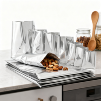 Sac cadeau en aluminium sous vide avec fermeture éclair, scellé sur trois côtés, résistant aux odeurs, personnalisable pour l'emballage d'aliments pour animaux et d'épices