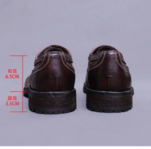 Chaussures en cuir avec empiècements élastiques et talon résistant à l'usure, chaussures à lacets pour hommes, chaussures habillées - Product Image 4