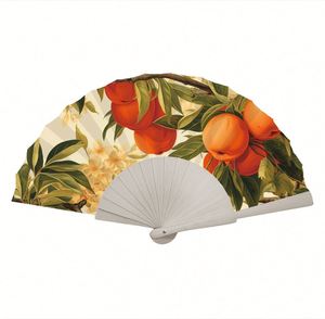 Abanico Plegable Personalizado de 23 cm, Hermoso Abanico de Madera para Baile al Aire Libre, Promocional, de Poliéster, Algodón y Bambú, con Diseño Pintado de Amor, en Oferta - Product Image 6