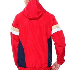 Chaqueta Cortavientos para Hombre, Color Rojo, Diseño Simple con Bloques de Color, Capucha, Manga Larga, Transpirable, Spandex/Poliéster, Ropa de Invierno, Corte Regular - Product Image 6