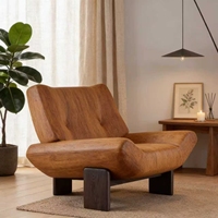 Chaise longue Emmi en vente chaude, en polaire Teddy, pieds en bois massif, chaise longue design haut de gamme pour salon, chambre à coucher, hôtel