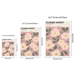 Décoration Murale Vintage Marché aux Fleurs Feuilles <span class=keywords><strong>Paris</strong></span>, Tableau sur Toile Écologique, Affiches Rétro Imprimées, Décoration Murale Personnalisable pour Galerie - Product Image 6
