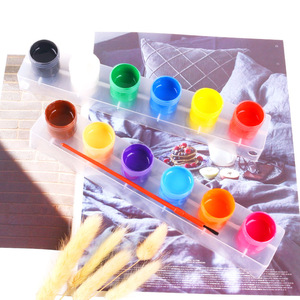 Ensemble de peinture acrylique <span class=keywords><strong>lavable</strong></span> et non toxique pour enfants, fournitures d'art 6/12 couleurs avec pinceaux, vente en gros, prise en charge OEM/ODM - Product Image 6