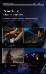 Linterna LED de Aluminio de 30W, Potente, Impermeable, con Modos de Luz Lateral, para Camping y Pesca, con USB, Venta al Por Mayor - Product Image 3