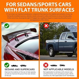 Spoiler Posteriore GT da 57 Pollici in Fibra di Carbonio, Spoiler Universale Leggero per Auto da Corsa - Product Image 2