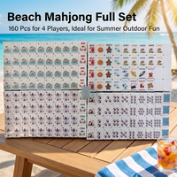 Jeu de Mahjong américain thème Mer et Plage, Tuiles de Mahjong américaines 4 couches, Tuiles de Mahjong Plage Océan, Tuiles de Mahjong Plage américaines