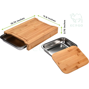 เขียงไม้ไผ่พร้อมที่คั้นน้ำผลไม้สแตนเลสสำหรับห้องครัว - Product Image 5