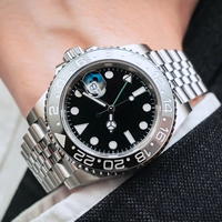 Montre mécanique automatique pour homme HANNAH MARTIN avec verre saphir, mouvement automatique, logo personnalisé, acier inoxydable