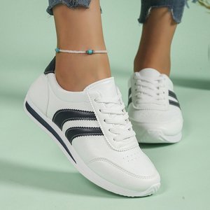 Nouvelles chaussures de sport décontractées à lacets transfrontalières, semelles souples, polyvalentes, plates et antidérapantes, baskets blanches - Product Image 5