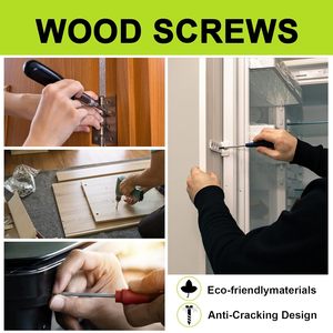 Industrial Grade #4 Flat Head <strong>Small</strong> <strong>Wood</strong> <strong>Screws</strong> Assortment Kit 420Pcs Fine Thread Drive Cabinet Hinge <strong>Screws</strong> - Product Image 4