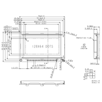 Modul Layar SMR12864-N, LCD 128*64 dengan Lampu Latar LED, Antarmuka Paralel 5V Layar Abu-abu Biru, Cocok untuk Perangkat Genggam
