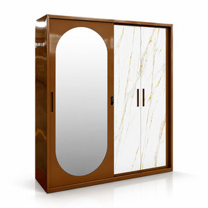 <span class=keywords><strong>Armoire</strong></span> métallique moderne à prix abordable de Luoyang, design personnalisé, en acier, avec miroir imprimé, 3 portes coulissantes, pour chambre à coucher et mobilier de maison - Product Image 1