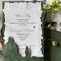 Carte de Mariage de Luxe Personnalisée en Letterpress, Faire-part de Mariage Haut de Gamme avec Texte Gaufré, Carte Postale, Carte Menu