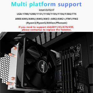 Boneco de neve 2 Tubo de Calor CPU Cooler Ventiladores Torre de Refrigeração 12V Radiador Gaming 4PIN PWM RGB CPU Trocador de Calor para PC Caso - Product Image 4