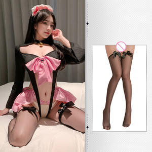 可愛いメイドボディスーツ制服セットエロチックセクシーオープンクロッチランジェリー簡単きれいなハイエンド大人の大人のおもちゃは必要ありません純粋な欲望を取る - Product Image 5