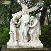 Statues grandeur nature en marbre des Quatorze Stations du Chemin de Croix, sculptées à la main, sculptures religieuses catholiques pour la liturgie de l'église