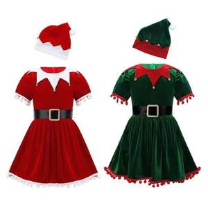 Hot Style Kids Girls Christmas Elf Claus Costume Santa Dress Cosplay Outfits Xmas Fancy Party Set - Product Image 1
