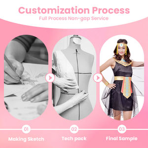 कस्टम डिजाइन ओएम सेवा अकाल प्रमाणित महिलाओं के इजिप्टियन फिरौन पोशाक काले सोने की पोशाक - Product Image 2