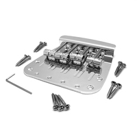High Mass Bass T-Shape Bridge 98x95MM-17.5 Chrome Heavy Duty Fixed Bridge Steel Roller Saddles for Bass Guitar