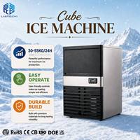 Machine à glaçons en cubes LZ, sous comptoir, commerciale, 45 kg/24h, en acier inoxydable, automatique, pour café, bar, cuisine