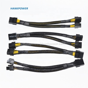 Cable de alimentación <span class=keywords><strong>PCI</strong></span> <span class=keywords><strong>Express</strong></span> para GPU PCIE <span class=keywords><strong>Y</strong></span>-splitter, Cable de extensión trenzado de 8 pines hembra a Dual 2X 8 (6 + 2) macho, 20cm - Product Image 1