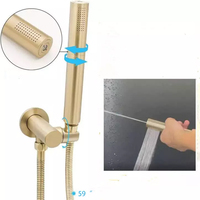 Système de douche rond en or brossé LED de 12 pouces, ensemble de robinets de douche de pluie, pomme de douche et portable avec 6 Jets de pulvérisation complets