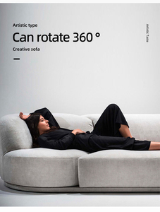 Sofá de Pared Giratorio de Terciopelo Moderno y Lujoso para Sala de Estar, Mueble de Tela Resistente - Product Image 4