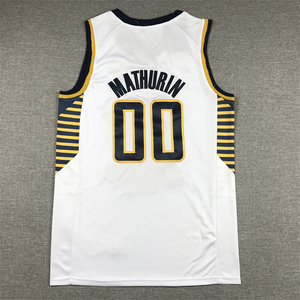 Alta calidad 2425 Indiana Team 43 0 <span class=keywords><strong>Pascal</strong></span> Siakam Tyrese Haliburton uniformes de baloncesto cosido camiseta de baloncesto con logotipo - Product Image 3