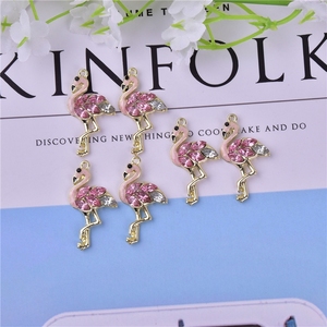Flamingo Charme Mignon Flamingo Charmes Petit <span class=keywords><strong>Rose</strong></span> Accessoires Alliage Pendentif Collier Bracelet Chandail Boucle D'oreille Porte-clés Décoration - Product Image 5
