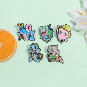 Épingles en métal émaillé cloisonné de haute qualité, 5 couleurs, style cosplay monstre, artisanat métallique, comme cadeau promotionnel - Product Image 1