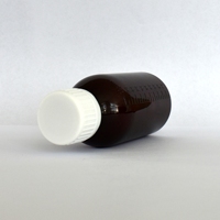 Bouteille en plastique PET de 100ML brun foncé pour médicament liquide oral sirop contre la toux eau avec bouchon à vis à double échelle