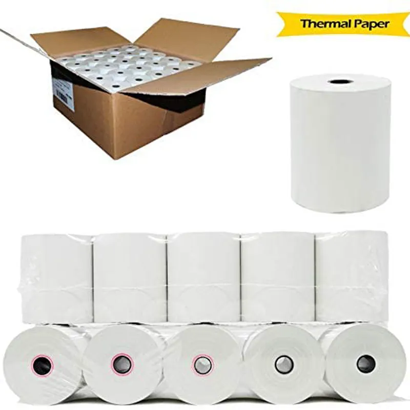 Thermisch Papier Ontvangst Rollen Voor 2.25X50 Ft Pos/Kassa Fits All Creditcard Terminals Bpa Gratis 57Mm 70Mm 80Mm