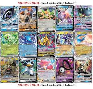 Lot de 5 cartes Pokémon ultra-rares - <span class=keywords><strong>V</strong></span>, Gx, Ex, variété assortie - Pas de doubles exemplaires - Product Image 4