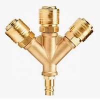 Conector de 4 vías de estilo alemán 1/4 cobre estilo alemán conector de manguera de aire de rosca macho hembra rápida buen precio buena calidad