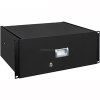 4U tiroir coulissant, support de serveur de clavier, serrure noire, tiroir de 35cm de profondeur, support de réseau, CCTV, commande DVR, tiroir en acier