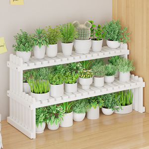 Soporte de Bambú de 2 Niveles para Plantas y Macetas, Estante para Uso en Interiores/Exteriores, <span class=keywords><strong>Pequeño</strong></span> Soporte de <span class=keywords><strong>Escalera</strong></span> para Escritorio - Product Image 4