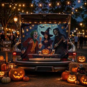 Striscioni Personalizzati per Halloween all'Ingrosso, Stampa Digitale con Joker, Strega e Scheletro, Decorazioni per Auto, Fornitura Diretta dalla Fabbrica - Product Image 4
