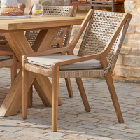 Meubles de jardin en teck pour terrasse et loisirs, vente chaude en Chine, ensemble de table et de chaises de salle à manger d'extérieur