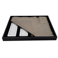 Ensemble de 4 boîtes métalliques longues avec plateau de présentation pour la présentation de pierres précieuses, ensemble de plateaux rectangulaires en métal.
